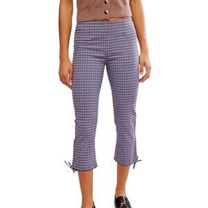 Free People Feeling Flirty Slim Capri Pants Women's Size 10 Navy Combo NWT